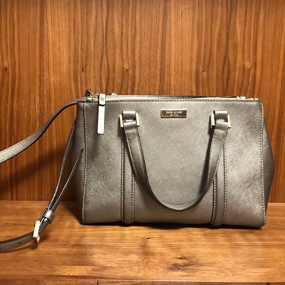 Gray Kate Spade purse